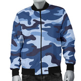 Blue Camo Camouflage Pattern Men'S Bomber Jacket