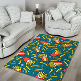 French Fries Red Paper Box Pattern Area Rug