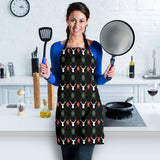 Deer Christmas New Year Pattern Argyle Adjustable Apron