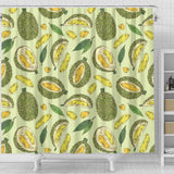 Durian Leaves Pattern Background Shower Curtain Fulfilled In US