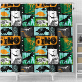 Dinosaurs Print Pattern Shower Curtain Fulfilled In US