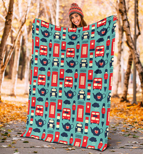 British Pattern Print Design 04 Premium Blanket