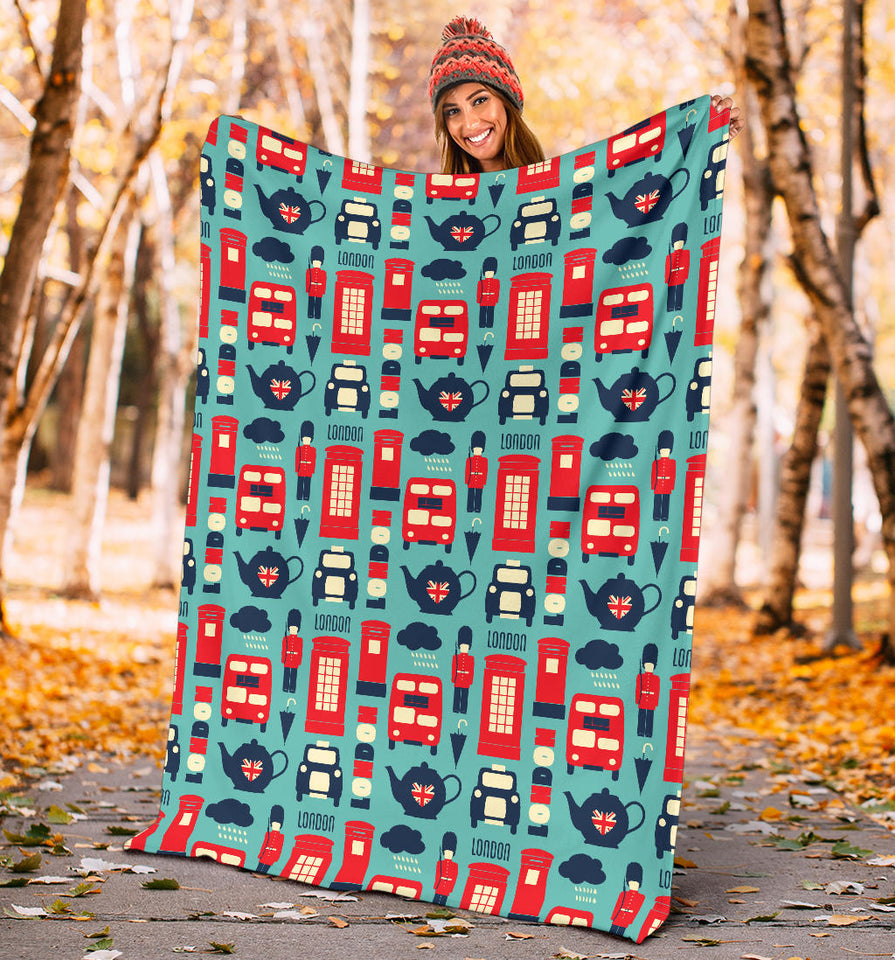 British Pattern Print Design 04 Premium Blanket