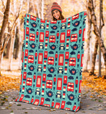 British Pattern Print Design 04 Premium Blanket