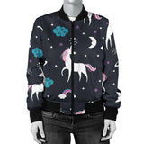 Unicorn Rainbows Moon Clound Star Pattern Women'S Bomber Jacket