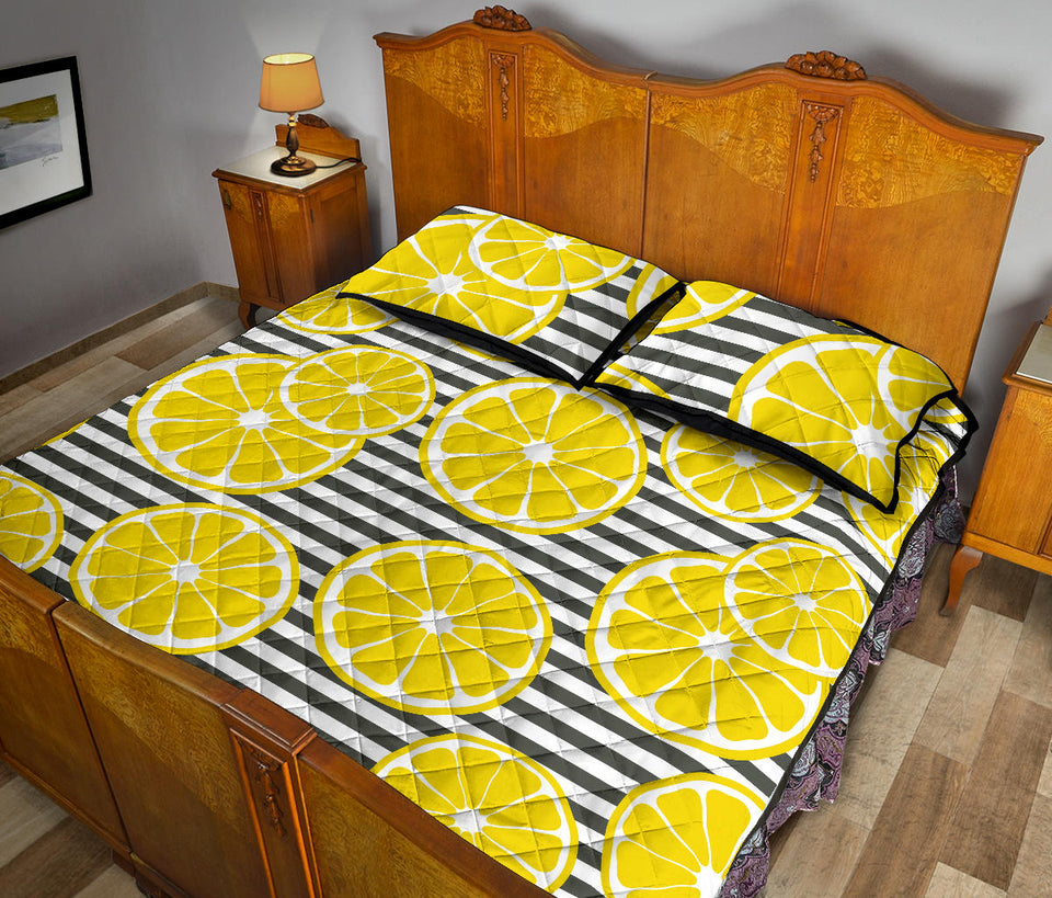slice of lemon design pattern Quilt Bed Set