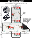 Cute dachshund bone pattern Chair Cover Protector