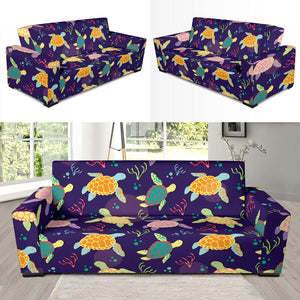 Colorful Sea Turtle Pattern Sofa Slipcover
