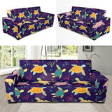 Colorful Sea Turtle Pattern Sofa Slipcover