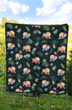 Cute Sloths Sleeping Christmas Ball Santa Hat Pattern Premium Quilt