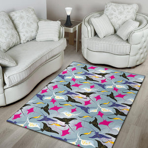 Stingray Pattern Print Design 01 Area Rug