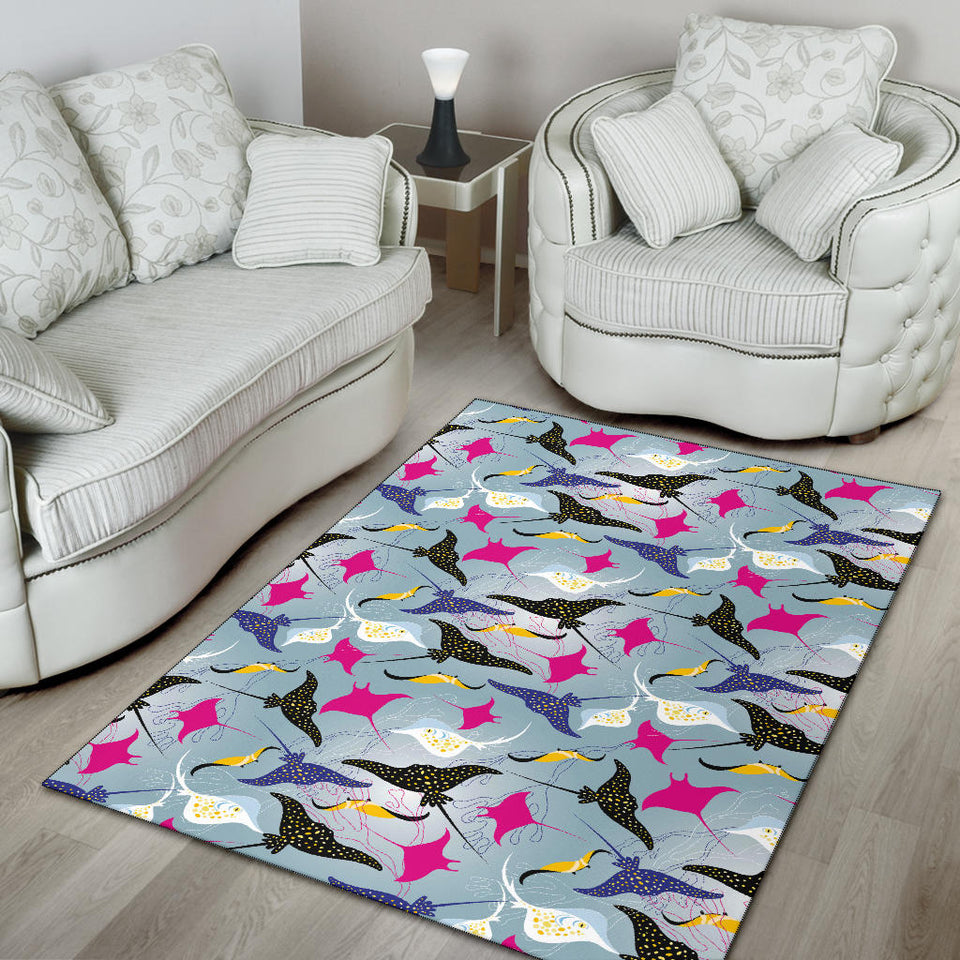 Stingray Pattern Print Design 01 Area Rug