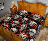 Red snake skull pattern Quilt Bed Set