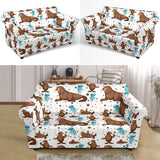 Sea Lion Seals Jellyfish Pattern Loveseat Couch Slipcover