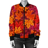 Autumn Maple Leaf Pattern Women'S Bomber Jacket