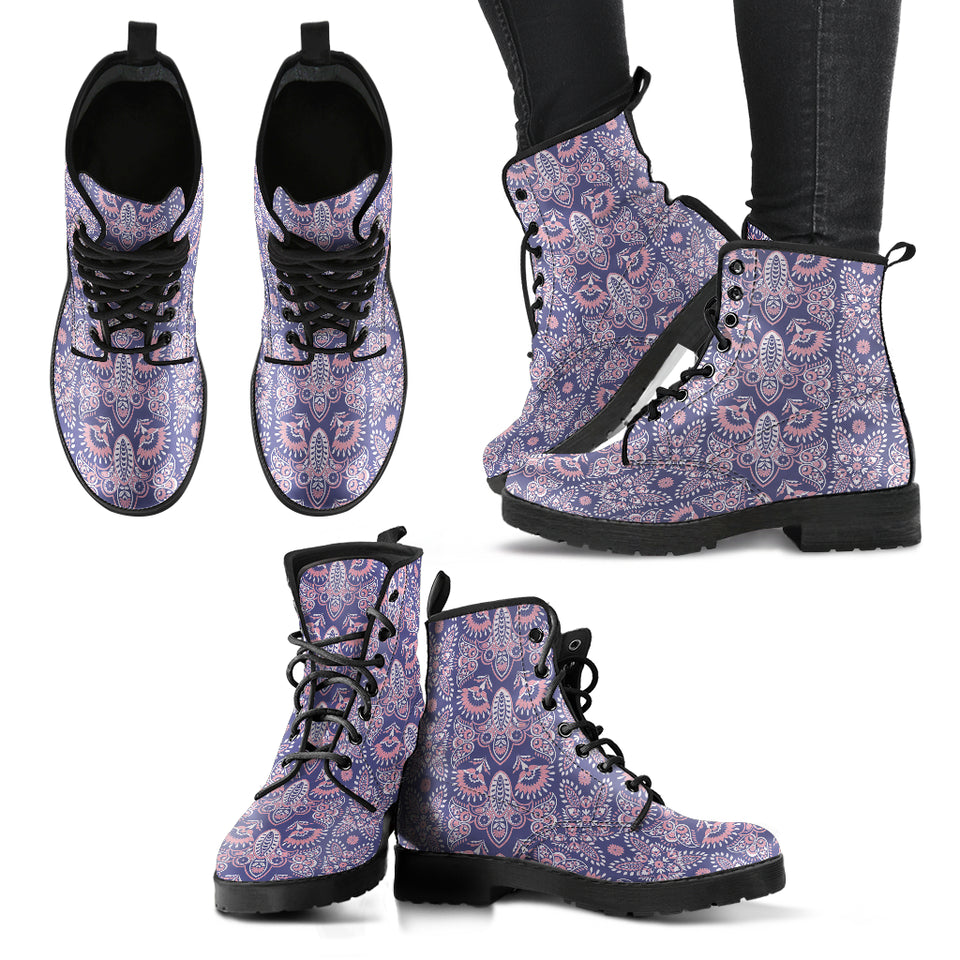 Indian Batik Style Pattern Leather Boots