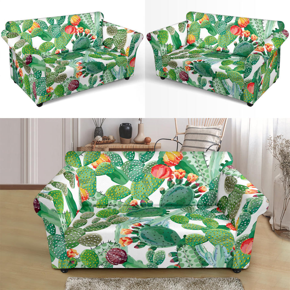 Cactus Design Pattern Copy Loveseat Couch Slipcover