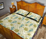 Seahorse shell starfish pattern background Quilt Bed Set