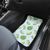 Durian Pattern Blue Background Front And Back Car Mats