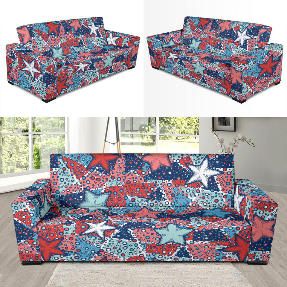 Hand Drawn Colorful Starfish Sofa Slipcover