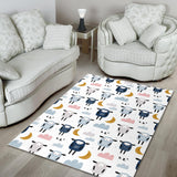 Cute Sleeping Sheep Moon Cloud Pattern Area Rug