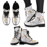 Beautiful Japanese Cranes Pattern Leather Boots