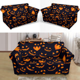 Halloween Pattern Pumpkin Background Loveseat Couch Slipcover