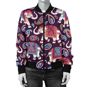 Elephant Indian Style Ornawomen'St Pattern Women'S Bomber Jacket