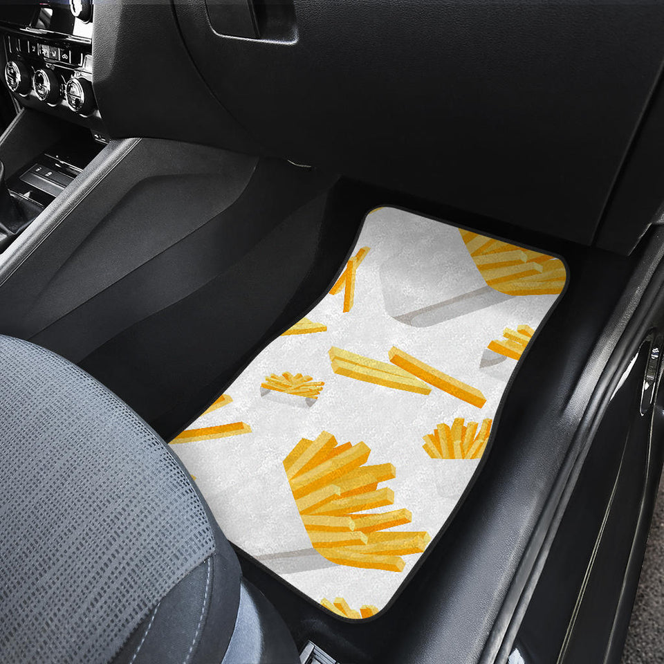 French Fries White Paper Box Pattern Front And Back Car Mats