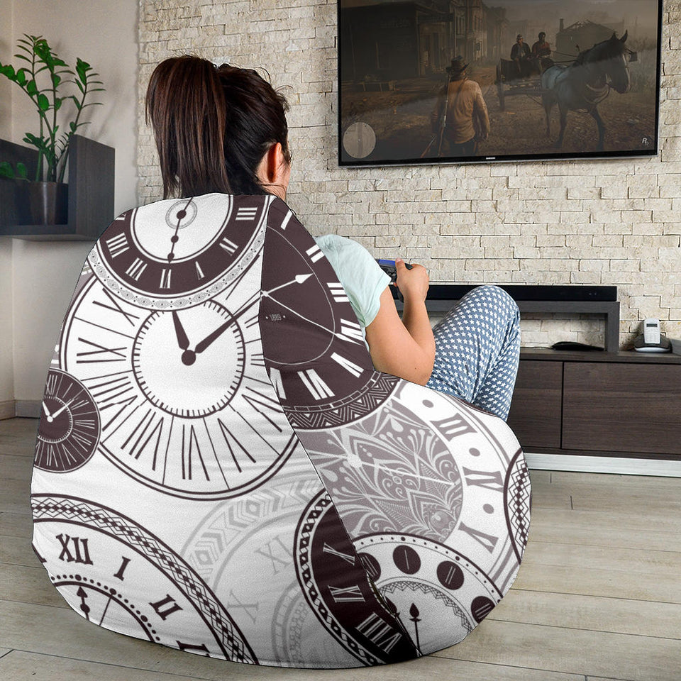Classic Vintage Clock Pattern Bean Bag Cover