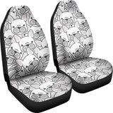 Cute French Bulldog Head Pattern Universal Fit Car Seat Covers