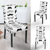 Mustache Beard Pattern Print Design 04 Dining Chair Slipcover