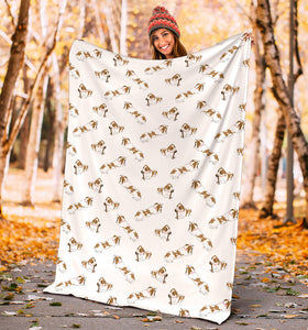 Jack Russel Pattern Print Design 04 Premium Blanket