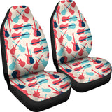 Red Blue Guitar Pattern Universal Fit Car Seat Covers