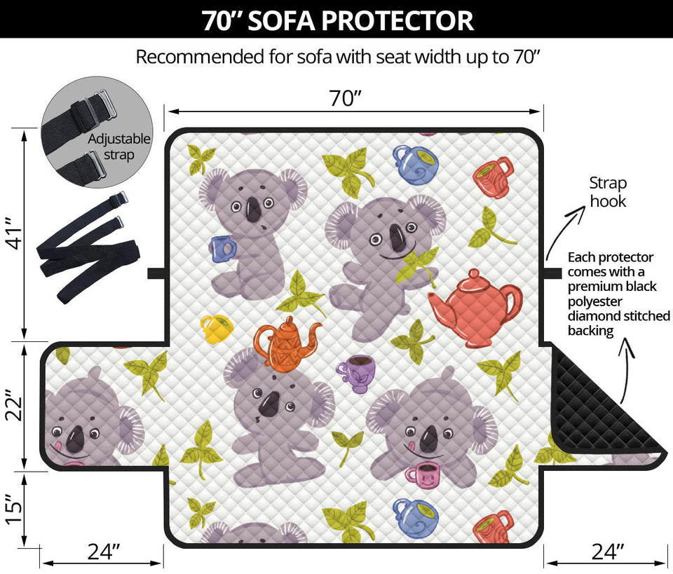 Cute koalas teapots tea Sofa Cover Protector