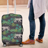 White Bengal Tigers Tropical Plant Luggage Covers