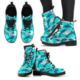 Dolphin Sea Pattern Leather Boots