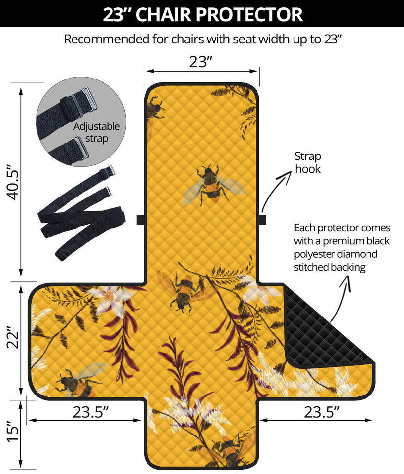Bee flower pattern Chair Cover Protector