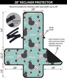 poodle dog green background Recliner Cover Protector