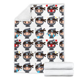 Cute Ninja Design Pattern Premium Blanket