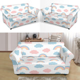 Cute Rainbow Clound Pattern Loveseat Couch Slipcover