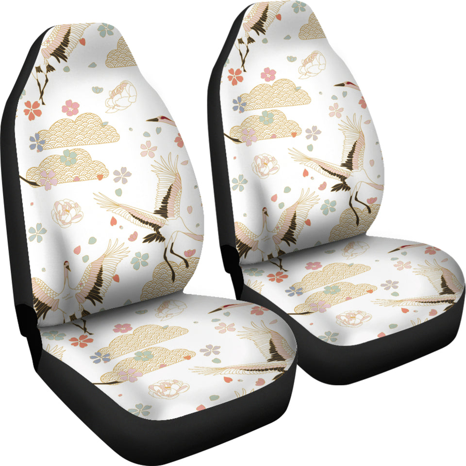 Beautiful Japanese Cranes Pattern Universal Fit Car Seat Covers