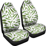 Hand Drawn Sketch Style Green Chili Peppers Pattern  Universal Fit Car Seat Covers