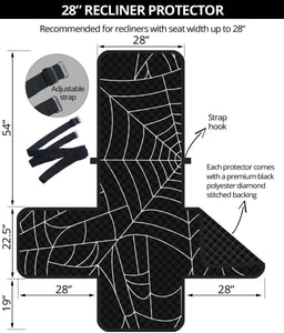 Spider Spider web pattern Black background white cobweb Recliner Cover Protector