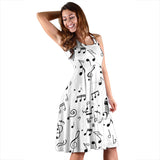 Music Notes Pattern Print Design 04 Sleeveless Midi Dress