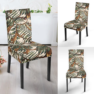 Monkey Tropical Leaves Background Dining Chair Slipcover