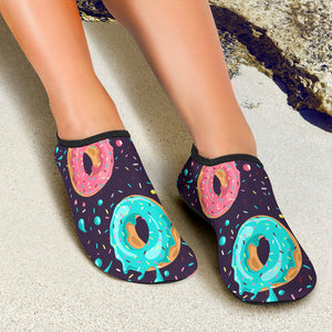 Colorful Donut Glaze Pattern Aqua Shoes