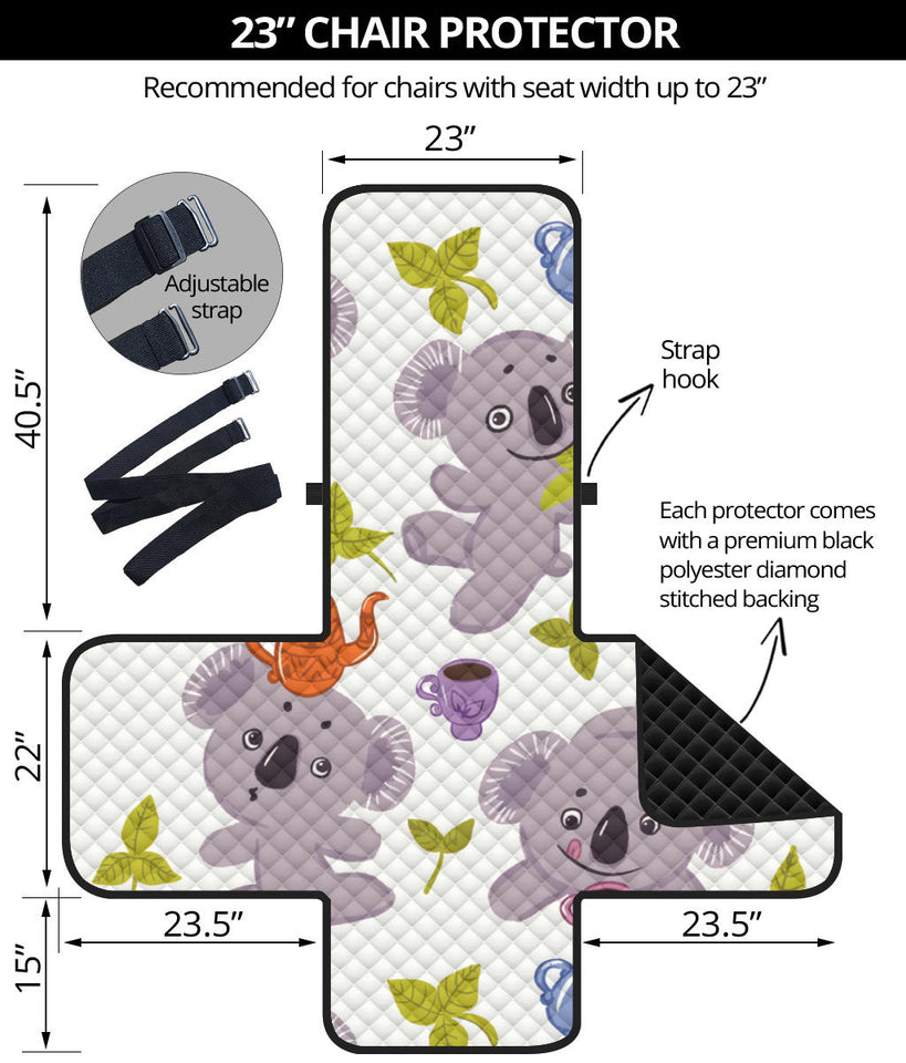 Cute koalas teapots tea Chair Cover Protector