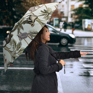 Monkey Sloth Lemur Palm Trees Pattern Umbrella