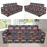 Camper Van Pattern Print Design 02 Sofa Slipcover
